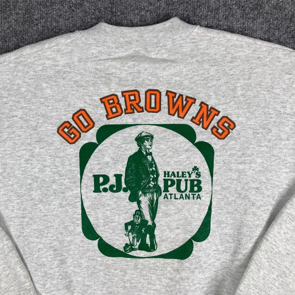 Fruit of the Loom Sweatshirt Mens Size L Gray‎ Browns Backers NFL Vintage